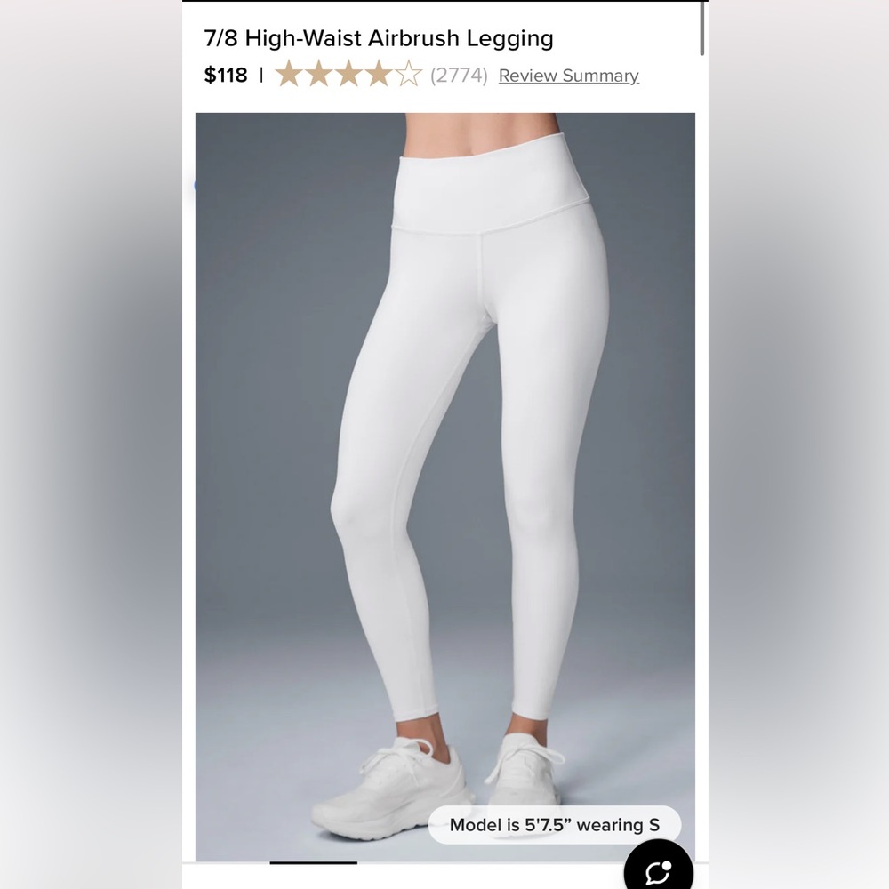 Alo 7/8 High-Waist Airbrush Legging - Size S